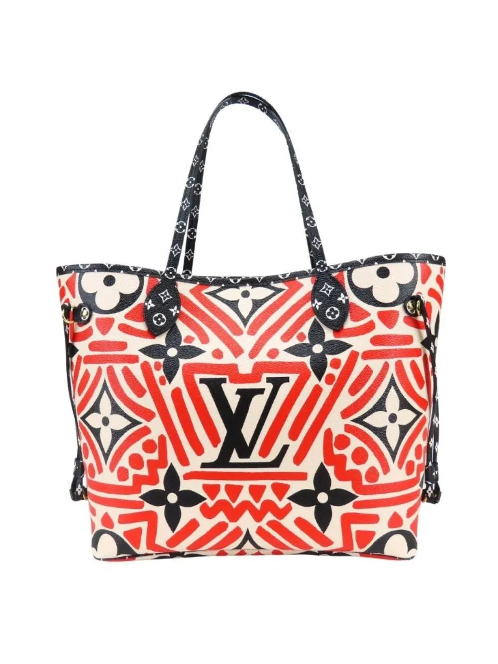 Louis Vuitton Tote Neverfull MM Crafty Monogram Giant Cream Rouge White Black